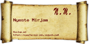 Nyeste Mirjam névjegykártya